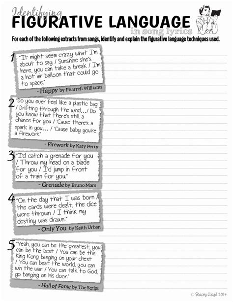 50 Figurative Language Worksheet 2 Answers | Chessmuseum Template Library